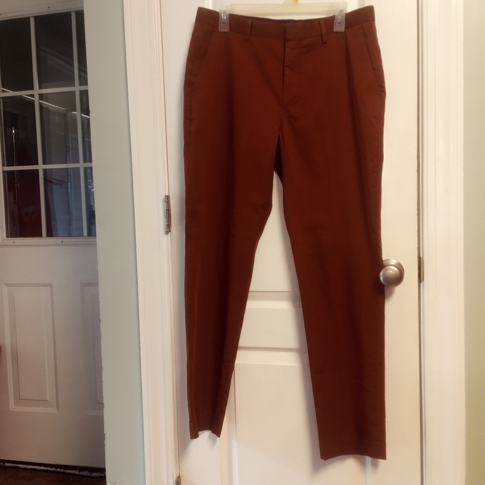 Express Extra Slim 32/34 Men's Rust Chinos Dress Pants Career Office EUC